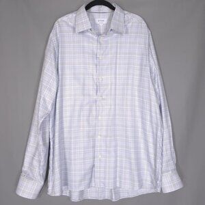 ETON CONTEMPORARY Men’s Twill Pattern Dress Shirt Long‎ Sleeve Cotton Size XXL